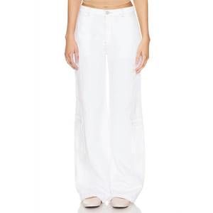 NEW HUDSON high rise welt pocket cargo jean in white